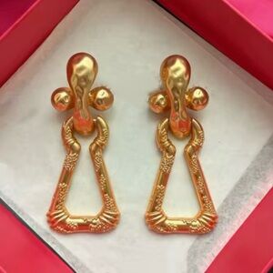 Schiaparelli Style Keyhole Door Knocker Earrings